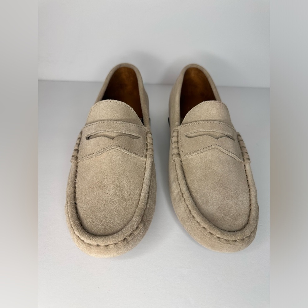 170$ New Men’s POLO RALPH LAUREN Anders Beige Suede Driving Moccasins Shoes Sz9D